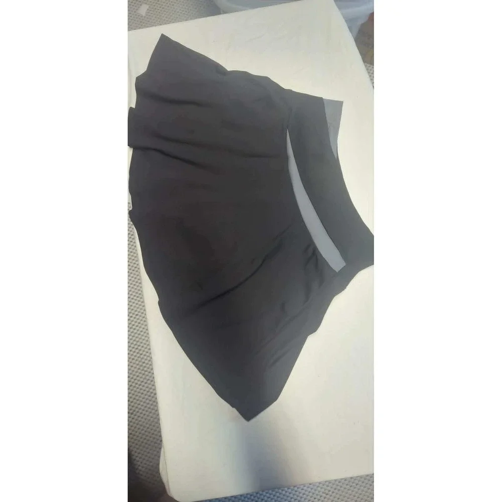 Athletic Crossover Waist Skort Black Grey Flared Tennis Golf Mini Skirt 26